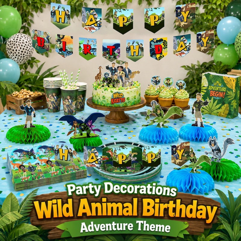 Outdoor Adventure Birthday Party - Pique-nique d'anniversaire Wild Kratts, décoration de