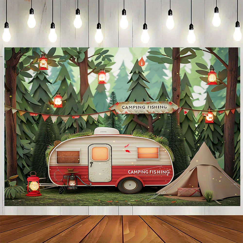 Bannières d'arrière-plan de th - Outdoor Adventure Birthday Party avis et prix