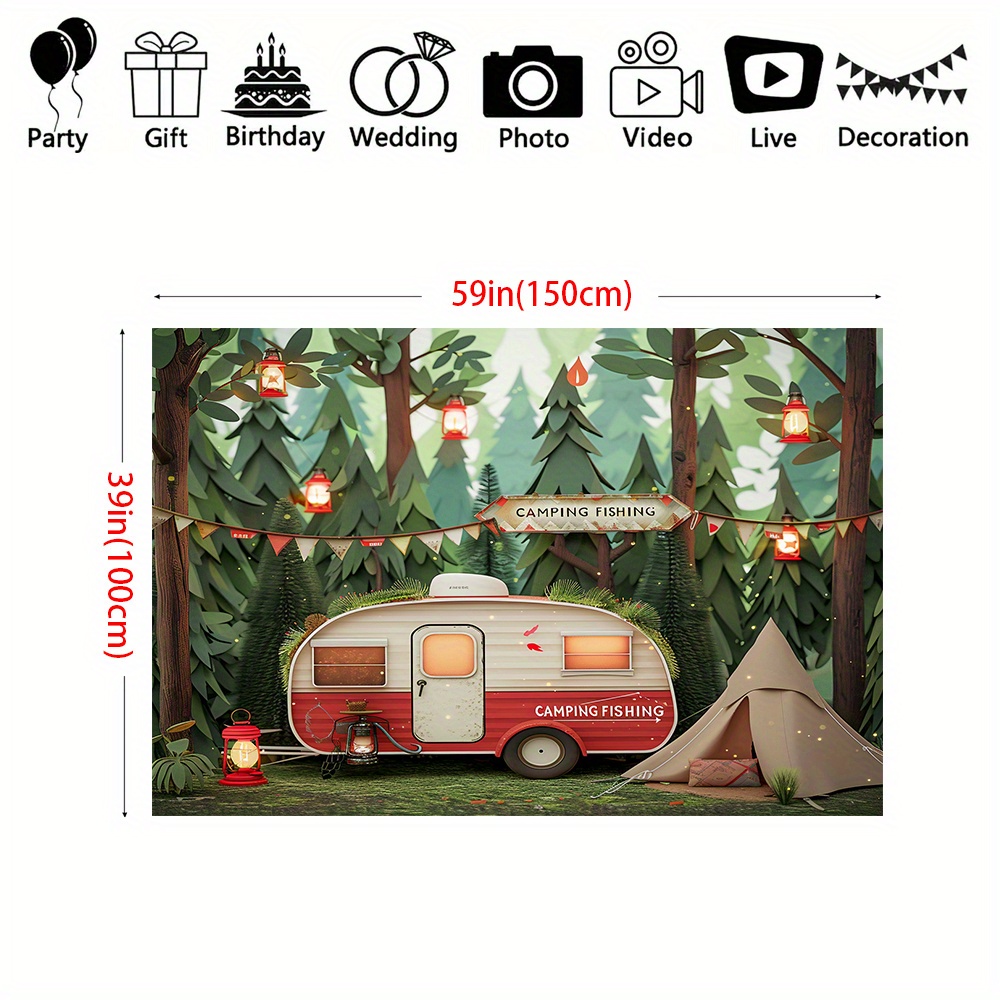 Bannières d'arrière-plan de th - Outdoor Adventure Birthday Party avis et prix