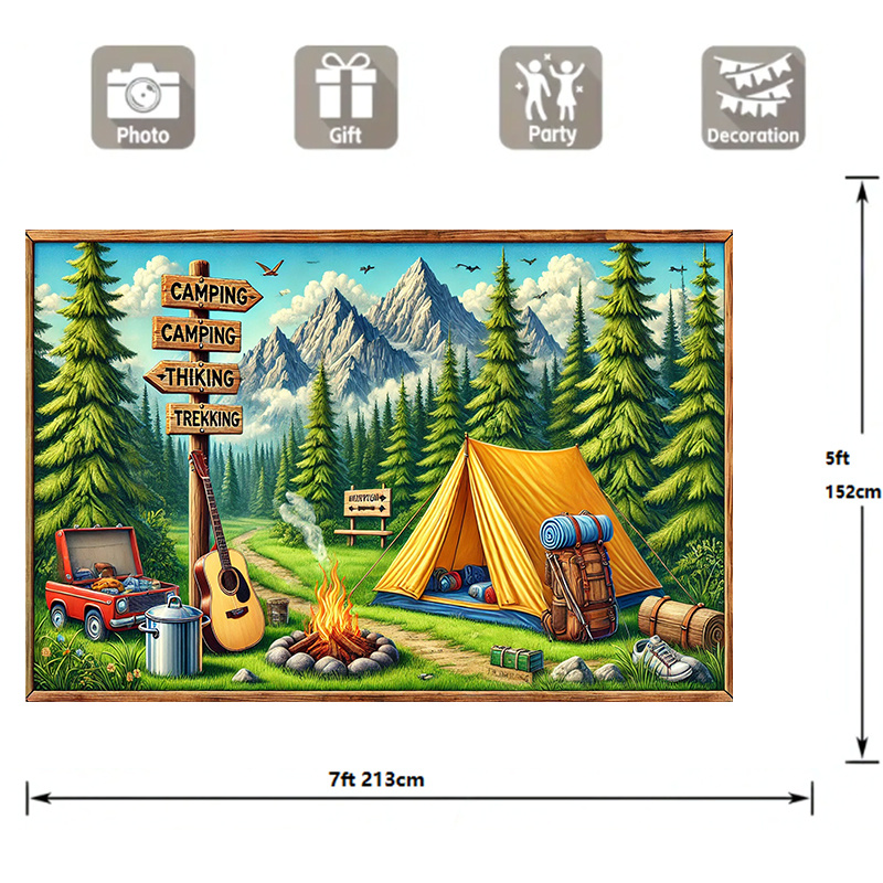1 fond d'aventure de camping e - Outdoor Adventure Birthday Party avis et prix