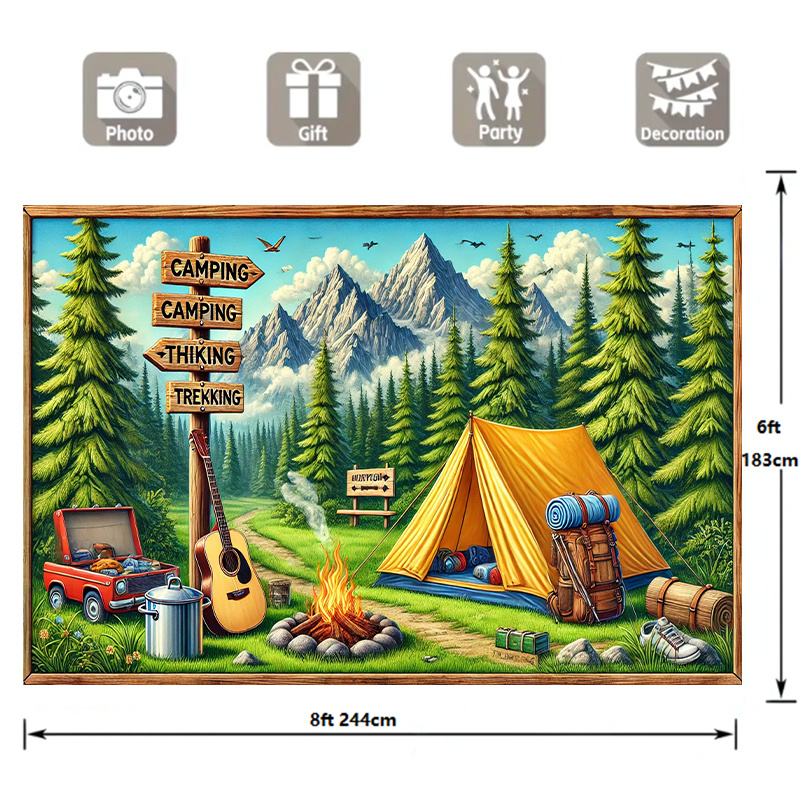 1 fond d'aventure de camping e - Outdoor Adventure Birthday Party avis et prix